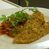 File de cod cu legume mediteraneene