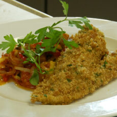 File de cod cu legume mediteraneene