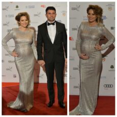 Laura Cosoi, insarcinata in 7 luni si foarte sexy intr-o rochie Stephan Pelger