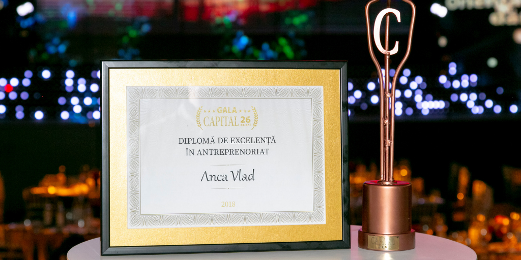 Anca Vlad a primit Premiul de Excelenta in Antreprenoriat, oferit de Revista Capital