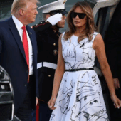 Melania Trump într-o rochie Alexander McQueen