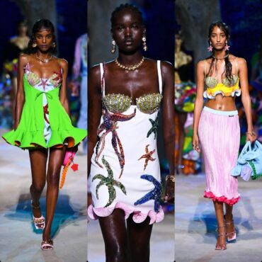 Culoare şi strălucire subacvatică la show-ul Versace