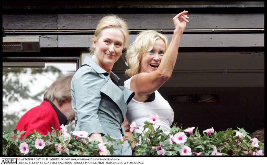 MERYL STREEP ET AGNETHA FALTSKOG - SOIREE POUR LE FILM MAMMA MIA A STOCKHOLM 2008