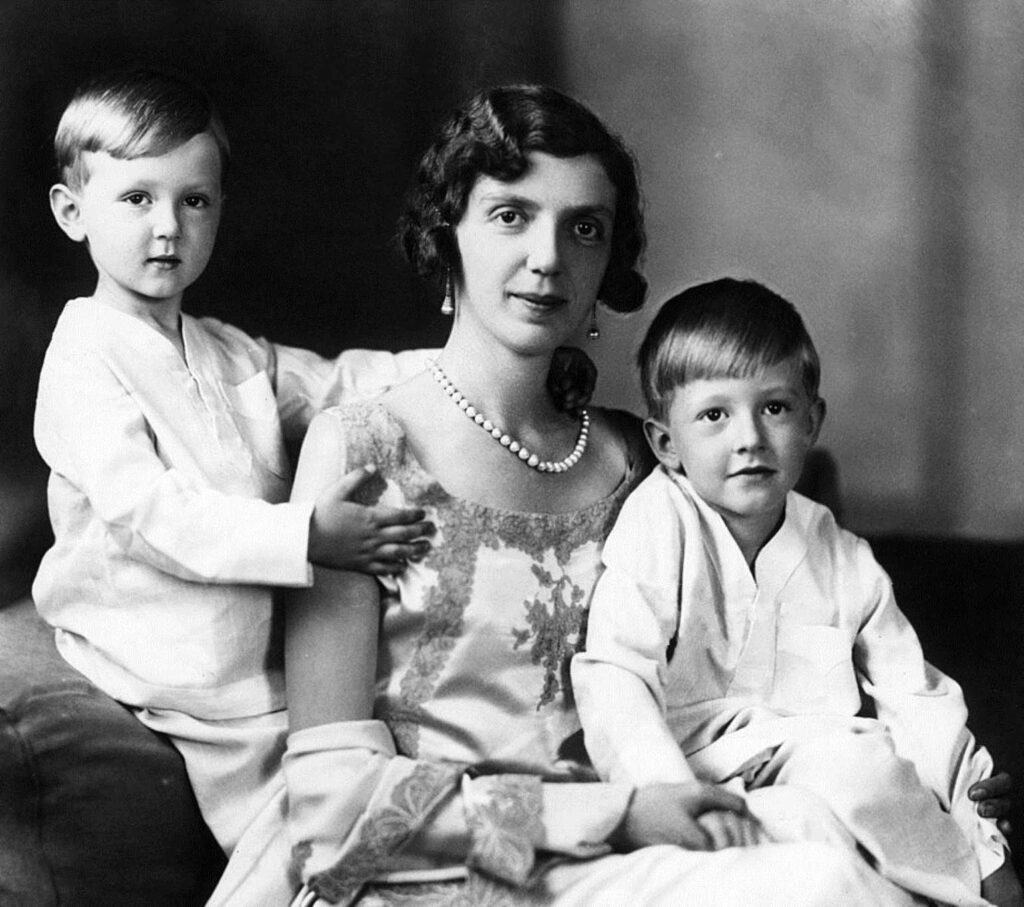Prințesa Mafalda cu fiii Moritz și Heinrich în anii 1930