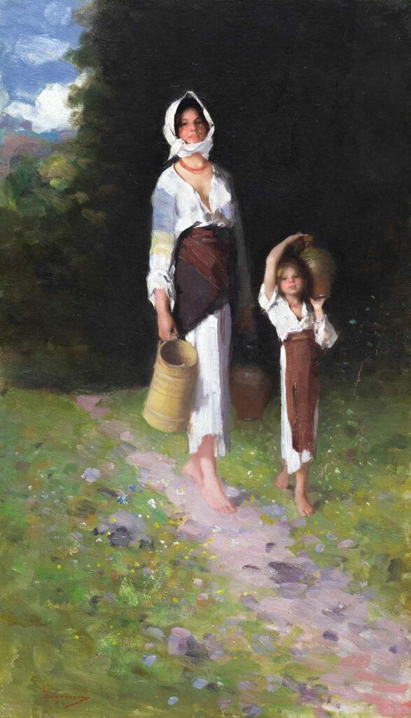 Nicolae Grigorescu, De la fântână (Țărăncuțe), ulei pe pânză